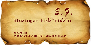 Slezinger Flórián névjegykártya